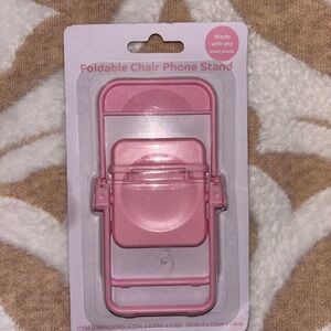 Foldable Chair Phone Stand - Pink